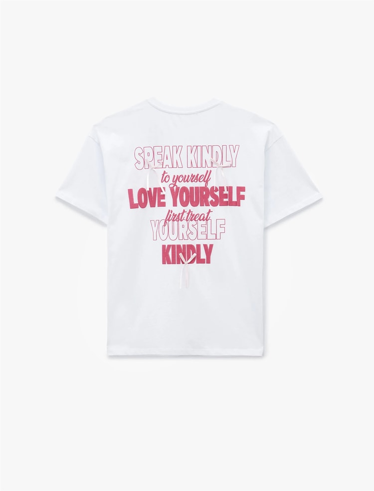 Koton Y26 6Sal10046Ik 010 Ekru Kadın Jersey Kısa Kol T-Shirt
