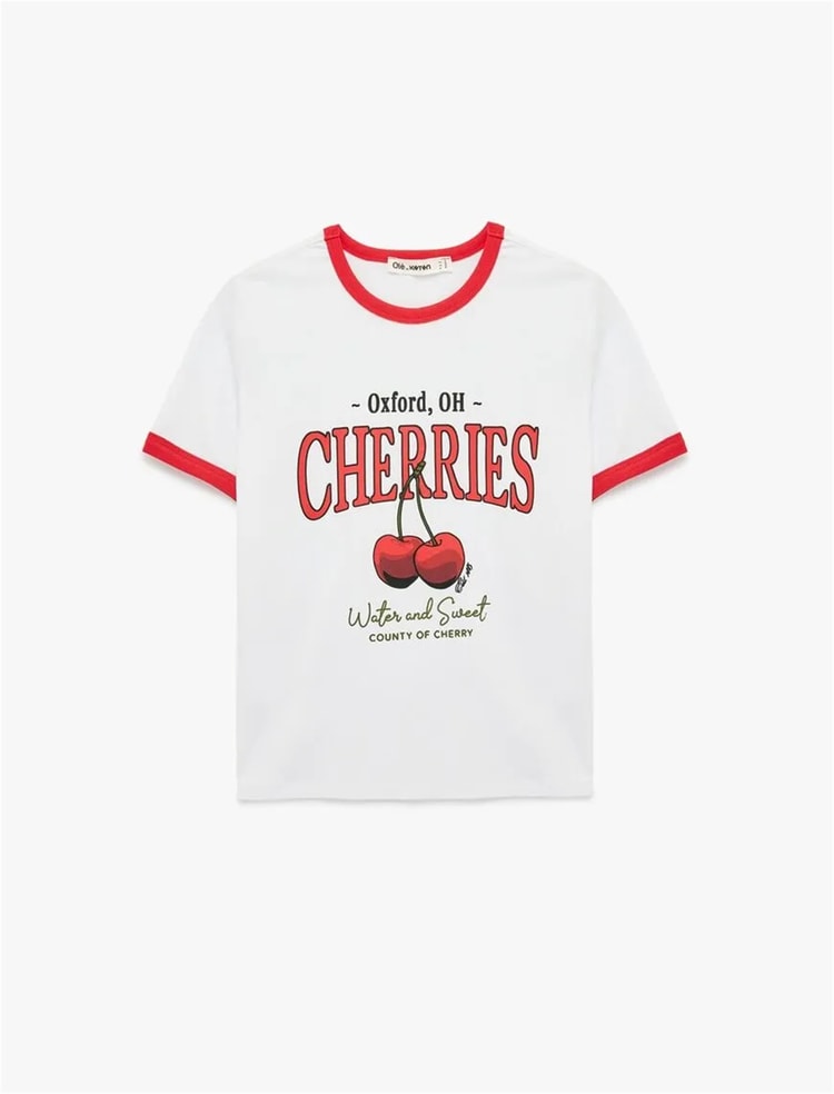 Koton Y26 6Sal10057Ik 010 Ekru Kadın Jersey Kısa Kol T-Shirt