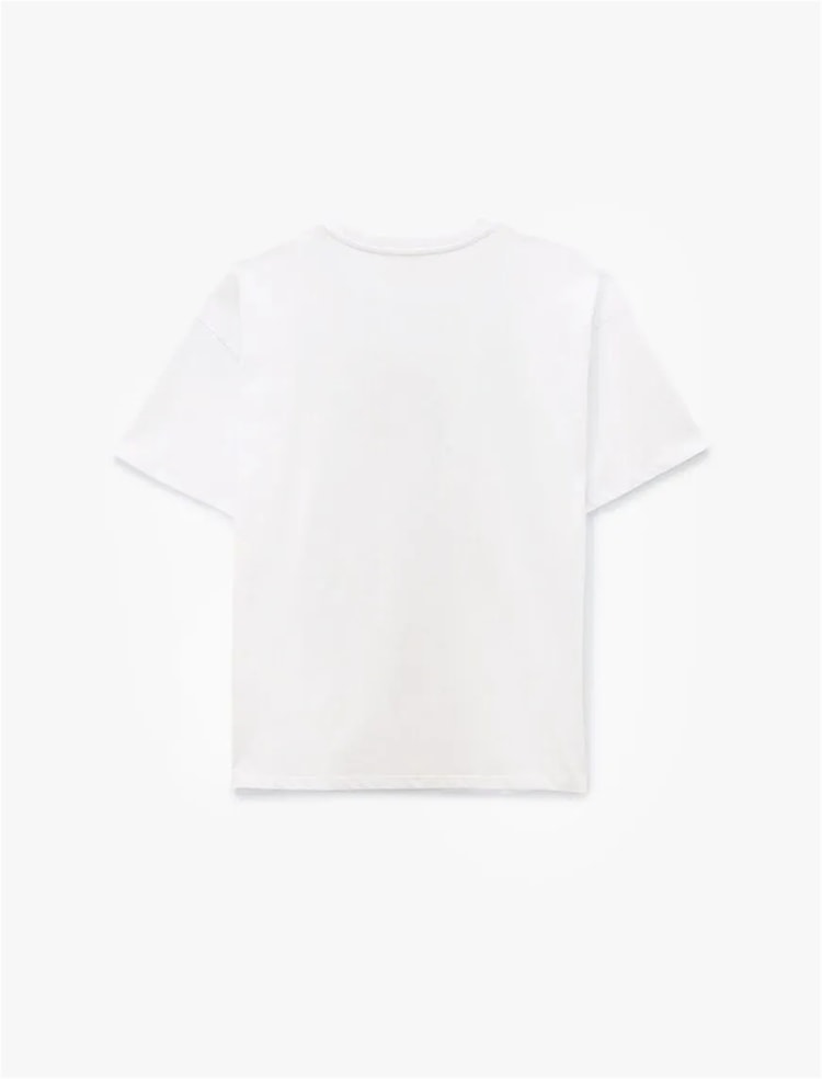 Koton Y26 6Sal10063Ik 010 Ekru Kadın Jersey Kısa Kol T-Shirt