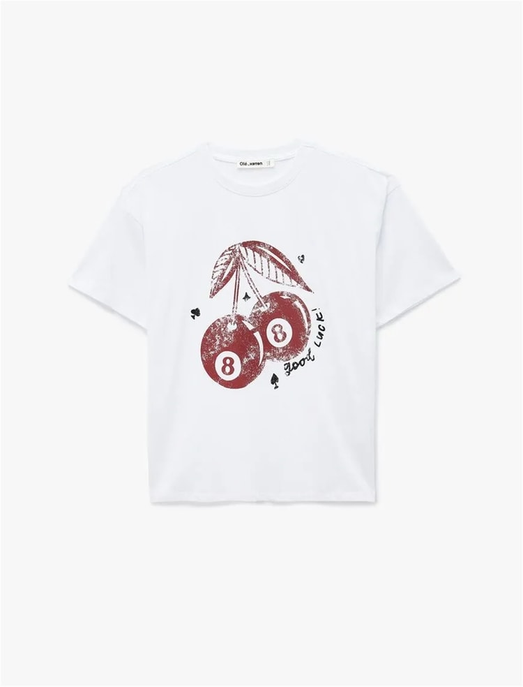 Koton Y26 6Sal10065Ik 010 Ekru Kadın Jersey Kısa Kol T-Shirt