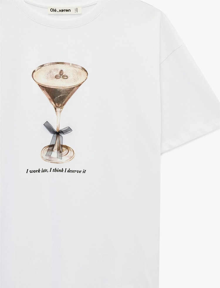 Koton Y26 6Sal10073Ik 010 Ekru Kadın Jersey Kısa Kol T-Shirt