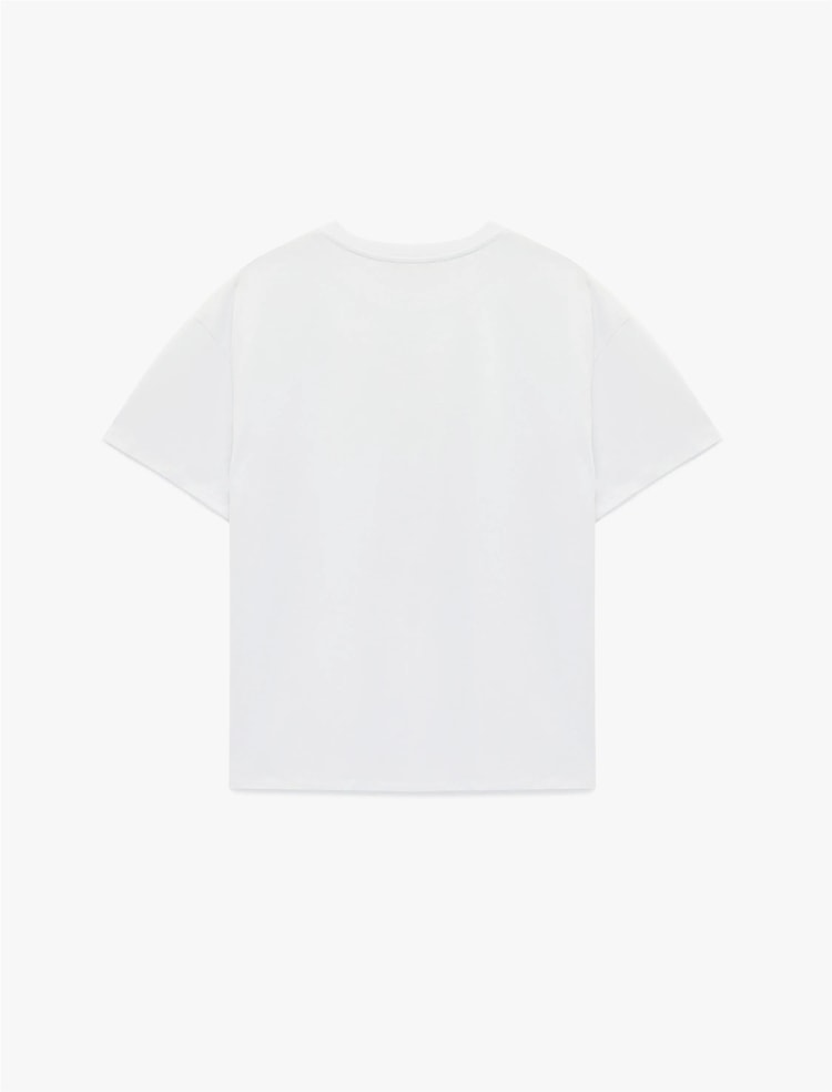 Koton Y26 6Sal10073Ik 010 Ekru Kadın Jersey Kısa Kol T-Shirt