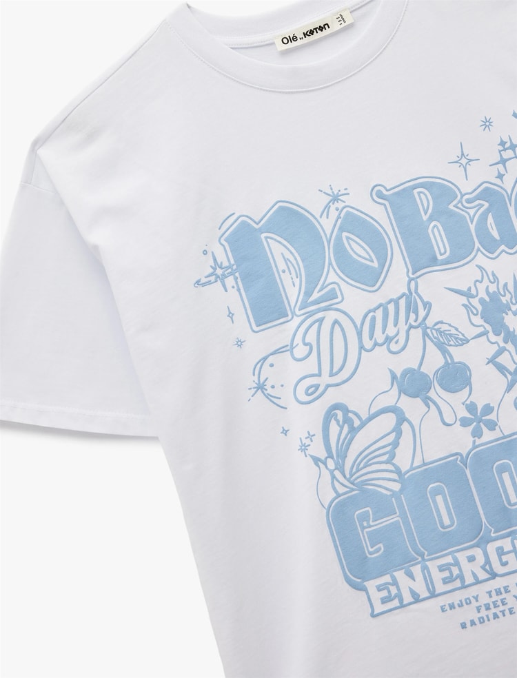 Koton Y26 6Sal10077Ik 010 Ekru Kadın Jersey Kısa Kol T-Shirt