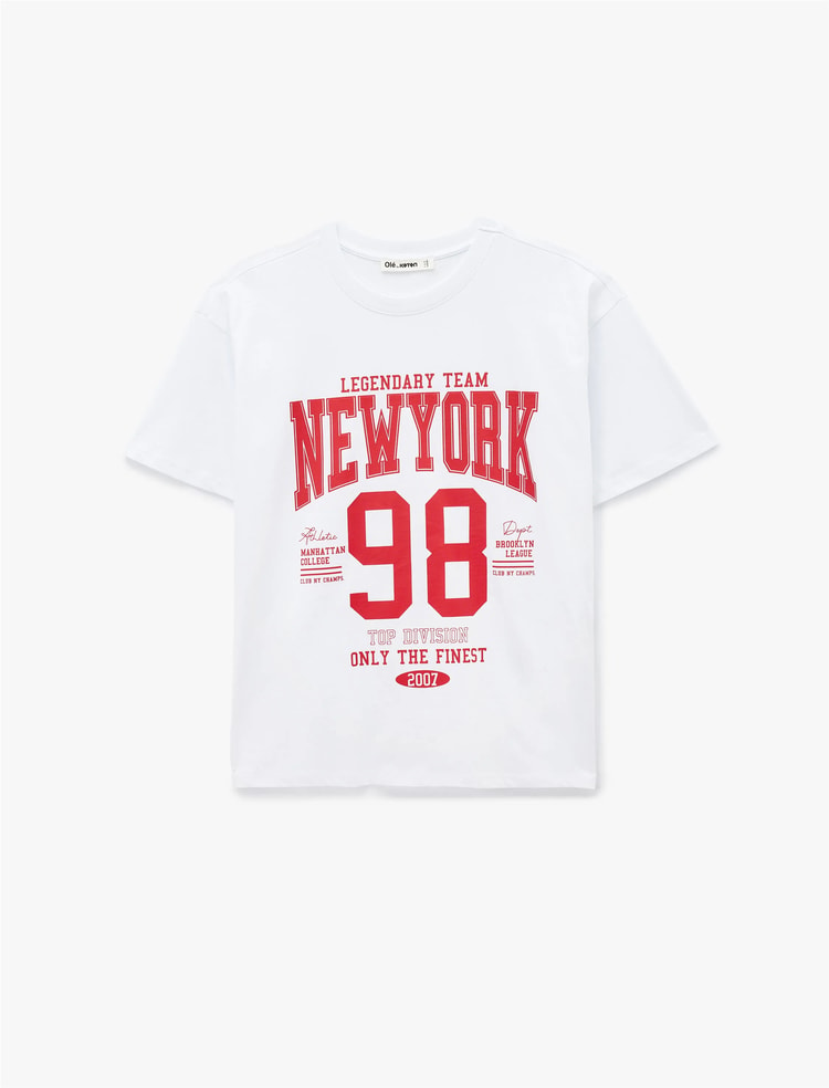 Koton Y26 6Sal10084Ik 010 Ekru Kadın Jersey Kısa Kol T-Shirt