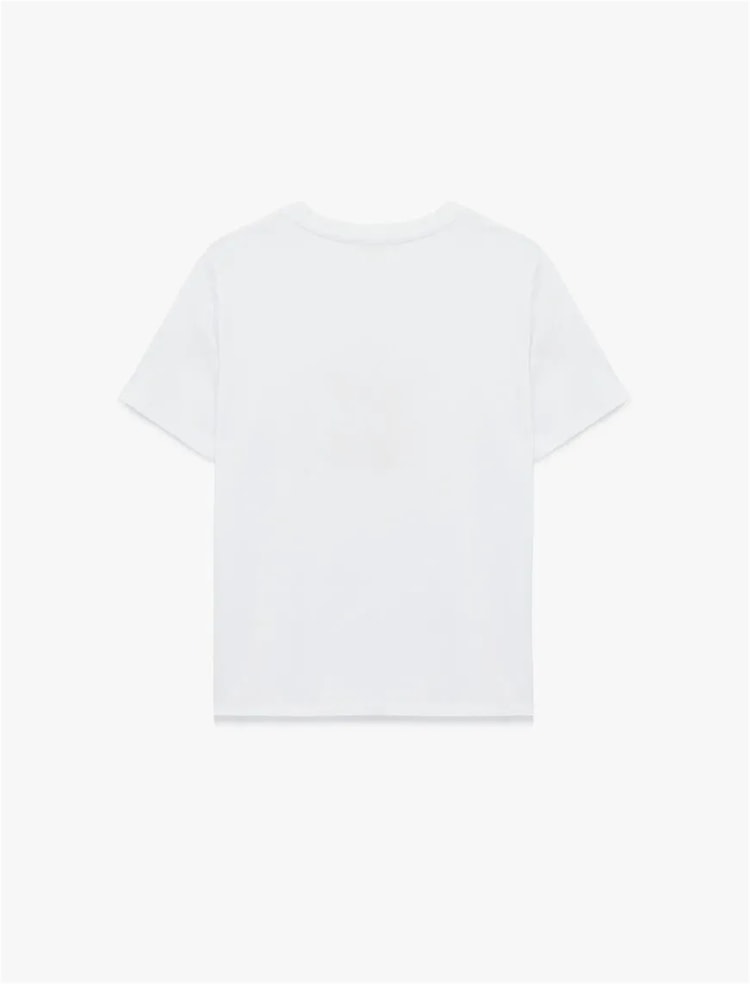 Koton Y26 6Sal10085Ik 010 Ekru Kadın Jersey Kısa Kol T-Shirt