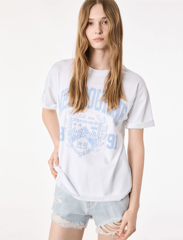 Koton Y26 6Sal10101Ik 010 Ekru Kadın Jersey Kısa Kol T-Shirt