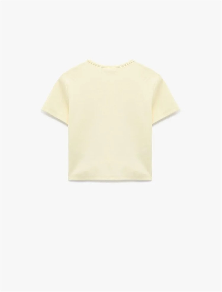 Koton Y26 6Sal10103Ik 153 Sarı Kadın Jersey Kısa Kol T-Shirt