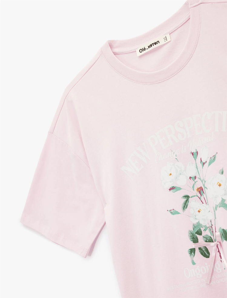 Koton Y26 6Sal10106Ik 265 Pembe Kadın Jersey Kısa Kol T-Shirt