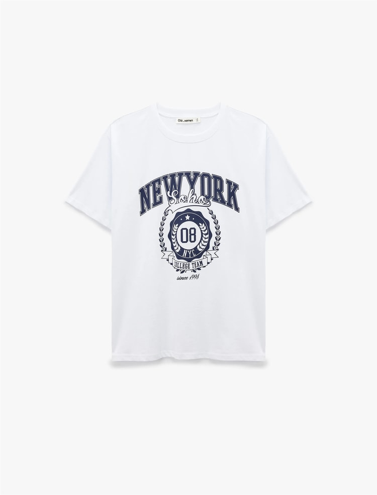 Koton Y26 6Sal10112Ik 010 Ekru Kadın Jersey Kısa Kol T-Shirt