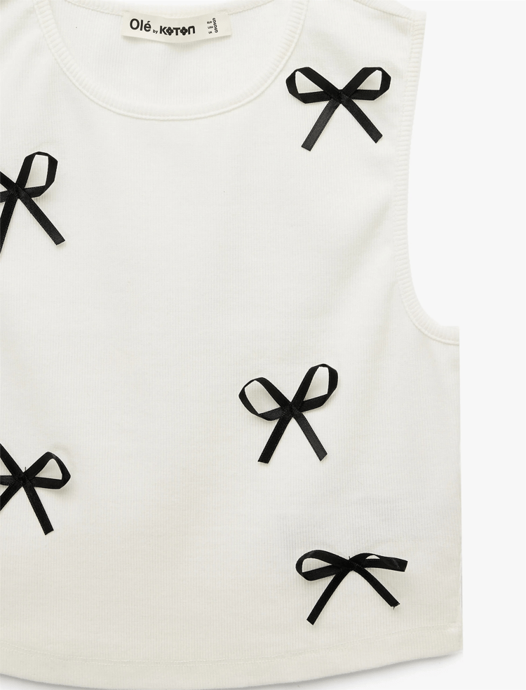 Koton Y26 6Sal30022Ik 010 Ekru Kadın Jersey Kolsuz T-Shirt