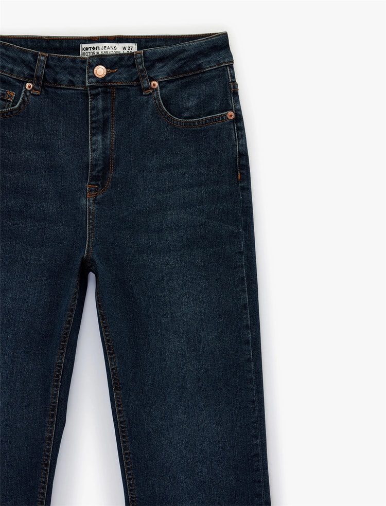 Koton Y26 6Sal40013Md Drk Koyu İndigo Kadın Denim Pantolon