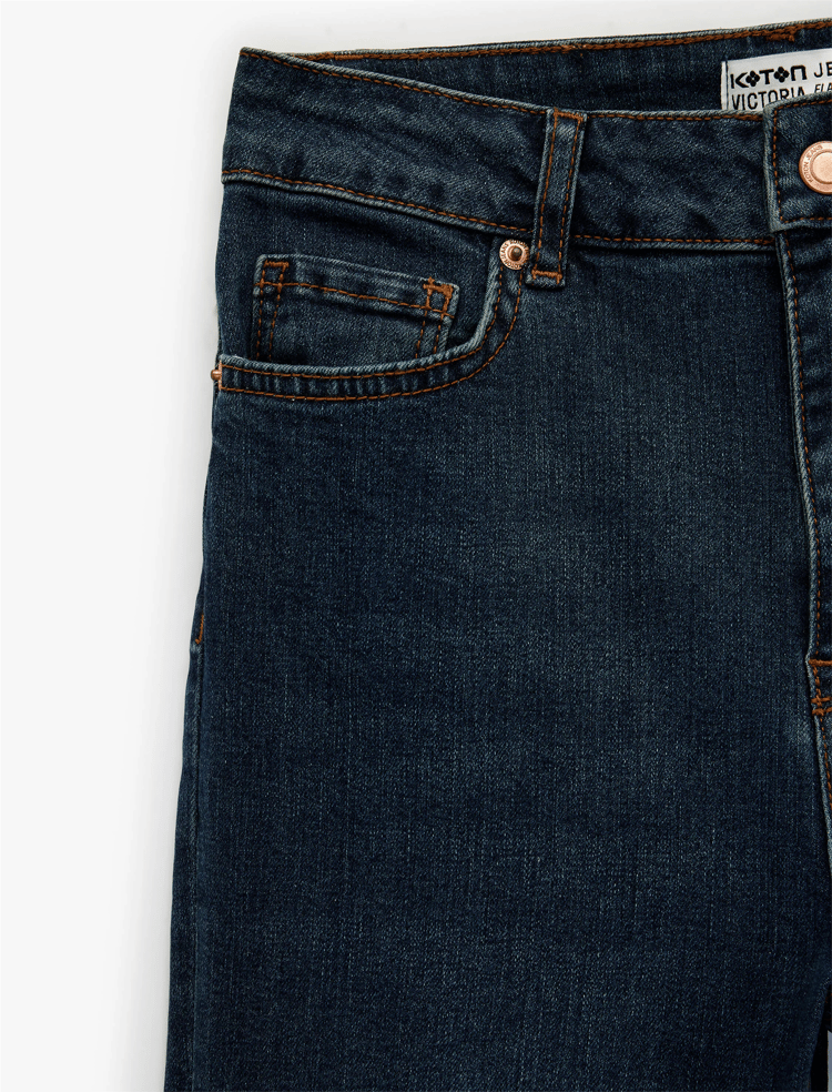 Koton Y26 6Sal40013Md Drk Koyu İndigo Kadın Denim Pantolon