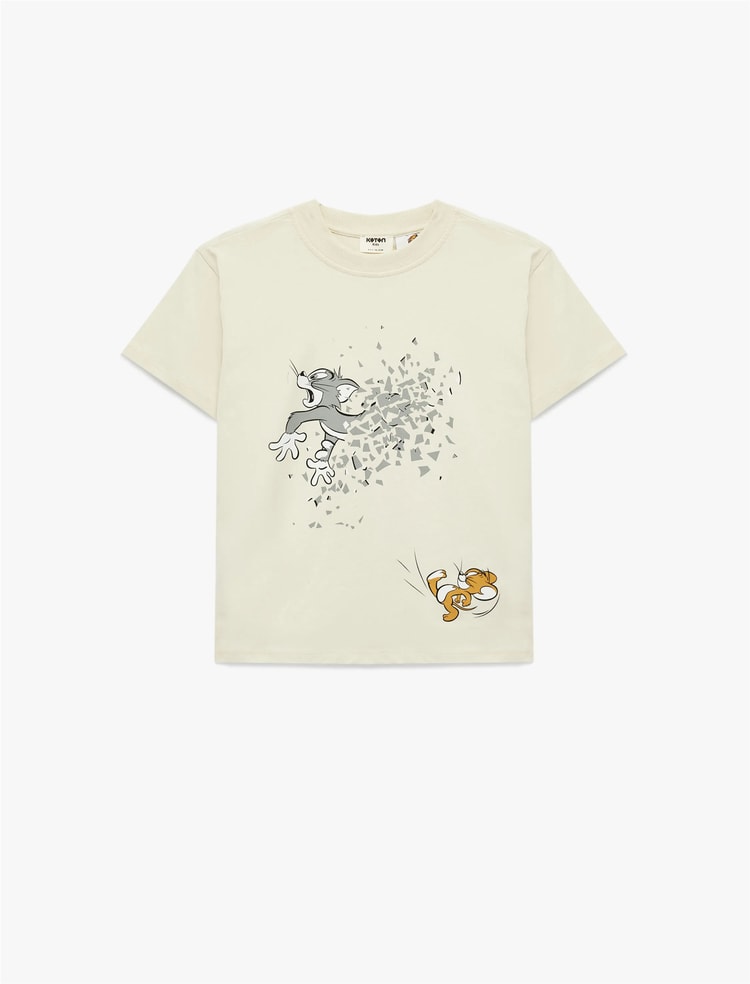 Koton Y26 6Skb10100Tk 010 Ekru Erkek Çocuk Jersey Kısa Kol T-Shirt