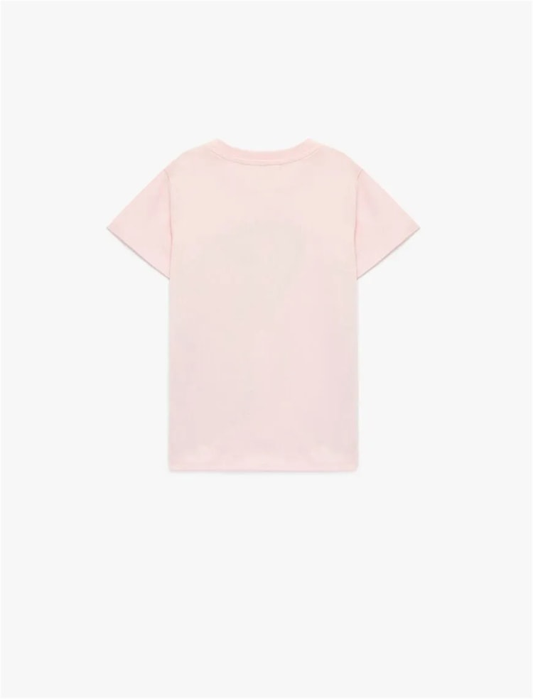 Koton Y26 6Skg10020Ak 274 Pembe Kız Çocuk Jersey Kısa Kol T-Shirt