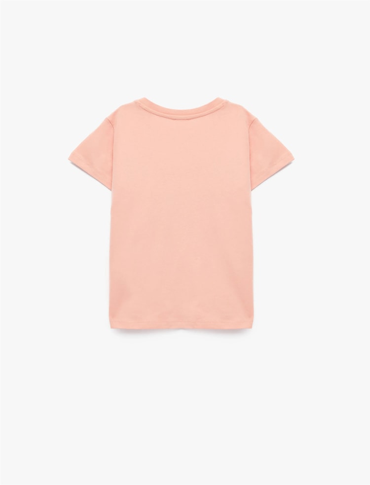 Koton Y26 6Skg10032Ak 274 Pembe Kız Çocuk Jersey Kısa Kol T-Shirt