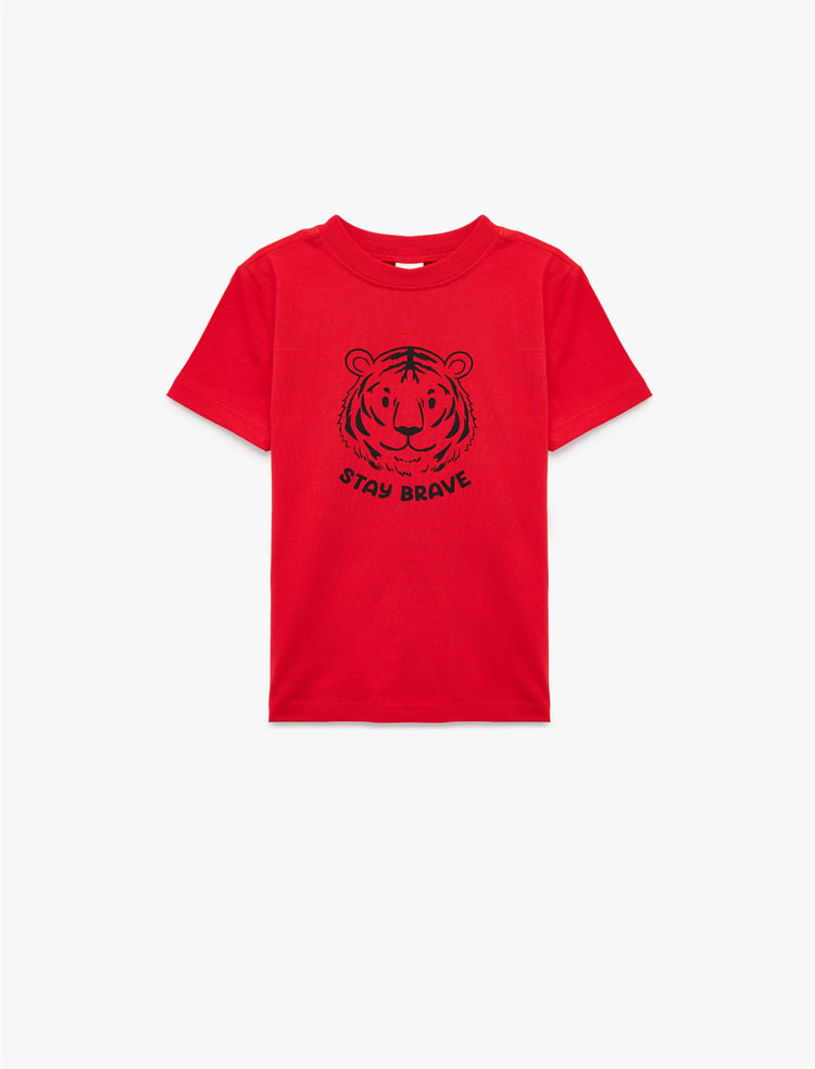 Koton Y26 6Smb10041Tk 411 Kırmızı Erkek Bebek Jersey Kısa Kol T-Shirt