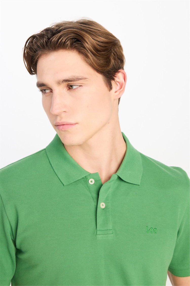Lee L211810 303 Mint Green Erkek Regular Fit Polo Yaka T-Shirt