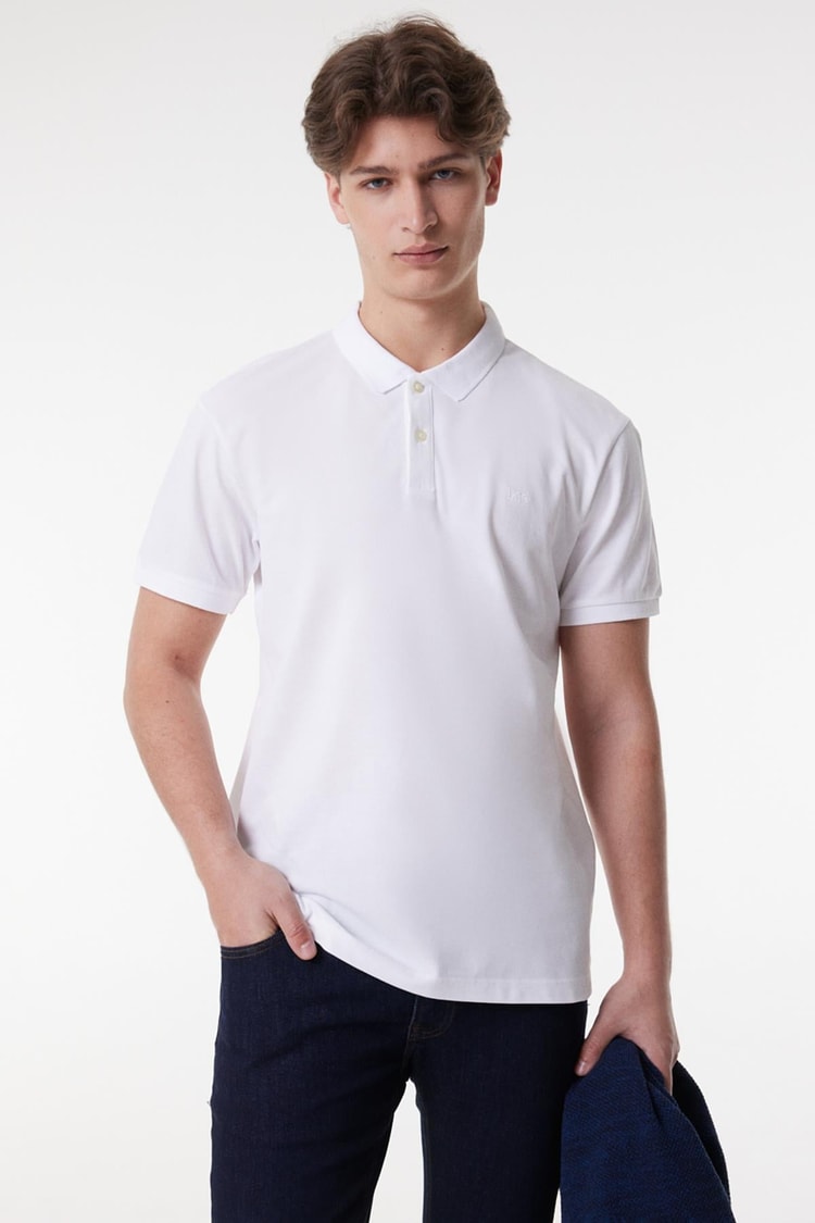 Lee L211810102 Kırık Beyaz Erkek Polo T-shirt