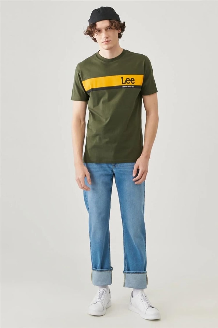 Lee L211918801 Haki Erkek Lightweight Ss Graphıc Crew Neck Bisiklet Yaka T-Shirt