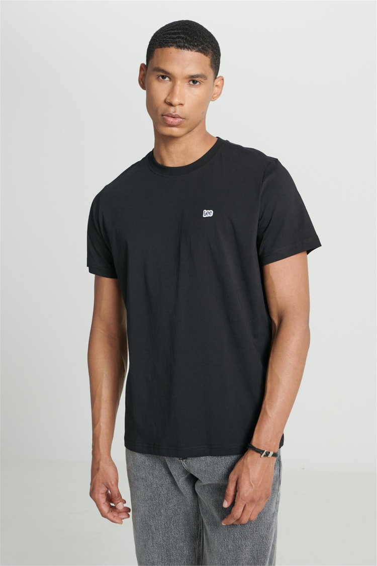 Lee L60Ufq01 001 Black Erkek Regular Bisiklet Yaka T-Shirt