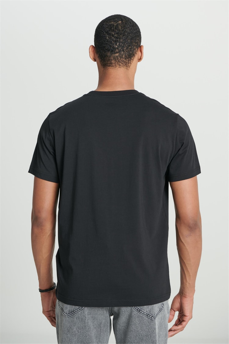 Lee L60Ufq01 001 Black Erkek Regular Bisiklet Yaka T-Shirt