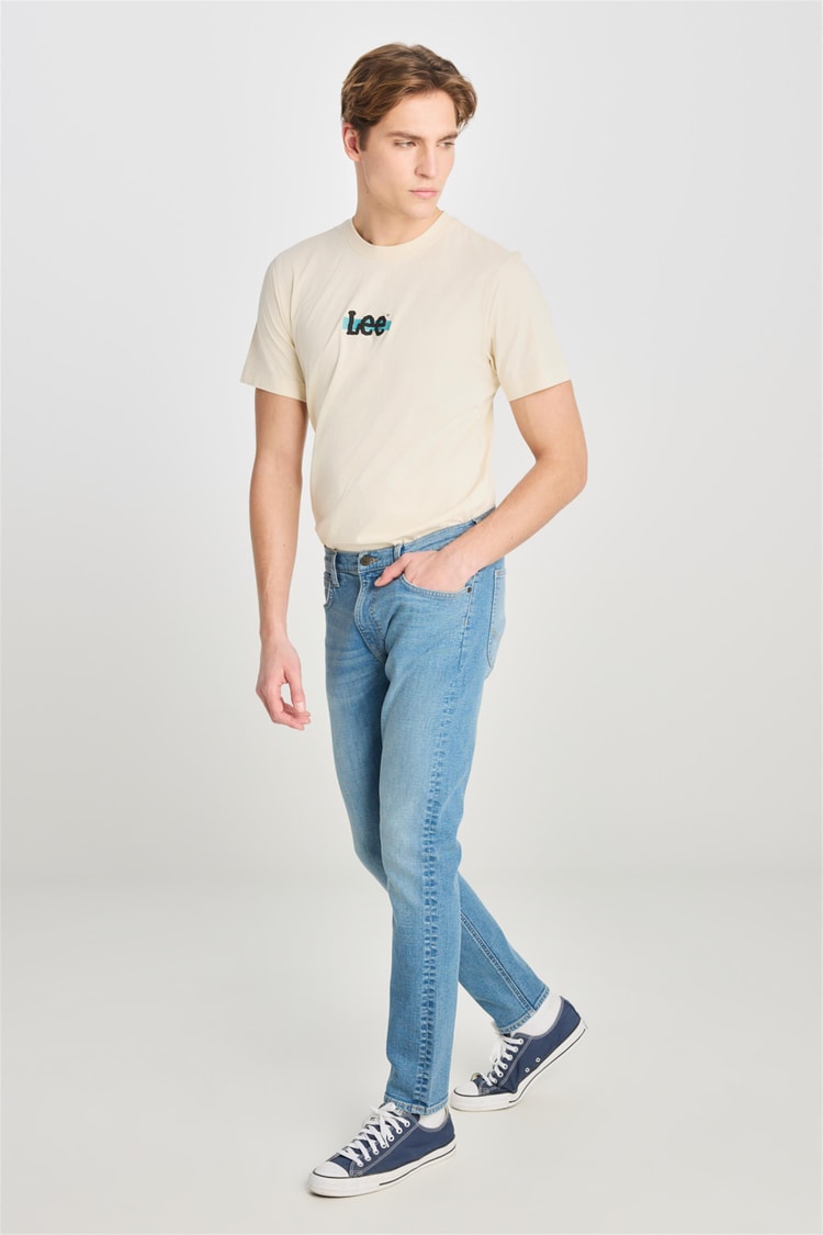 Lee L71900057 Luke 318 Mıd Indıgo Erkek Slım Tapered Normal Bel Dar Paca Jean Pantolon