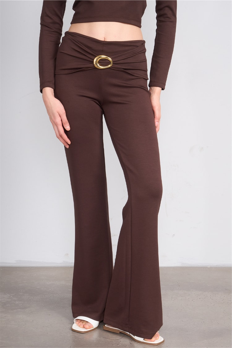 Lefon 220647 Kahve Tokalı İspanyol Pantolon Takım 36-42