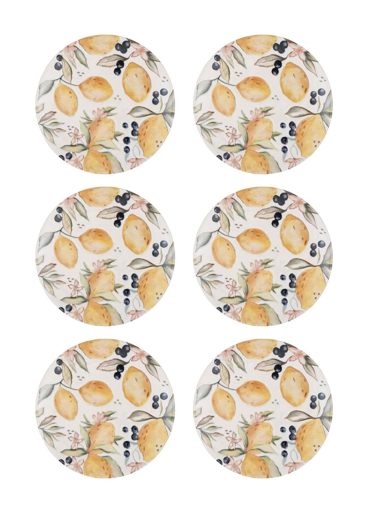Limoncello Pasta Tabağı 6lı Set 19 cm LMN012