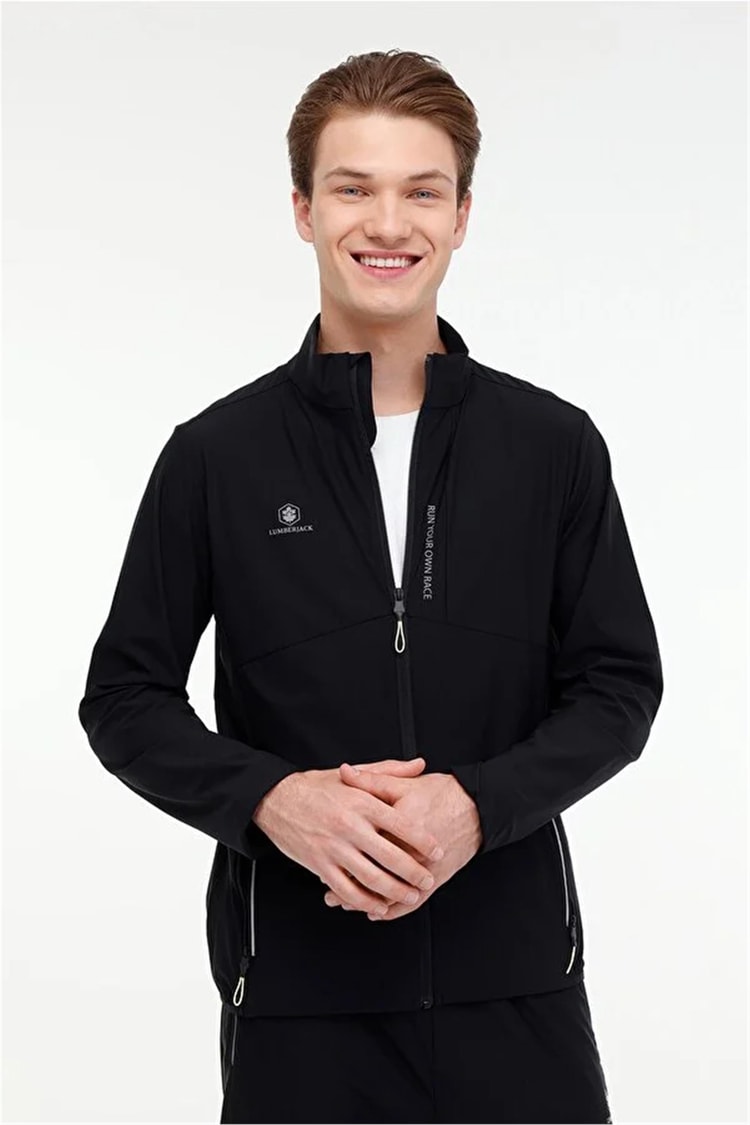 Lumberjack A10169957608010 4M Ml Quane 18Prf2026 4Fx Sıyah Erkek Fermuarlı Sweatshırt