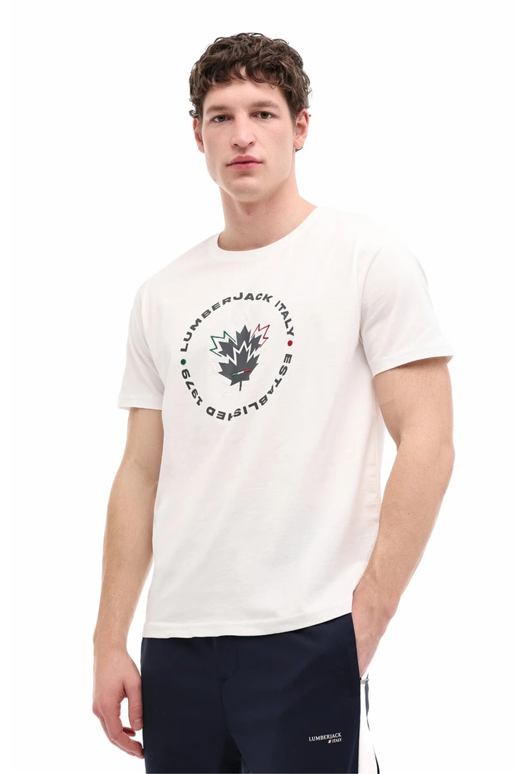 Lumberjack A10205486308010 6M Ml Renato 11Itl 1030 6Fx Beyaz Erkek Kısa Kollu T-Shırt