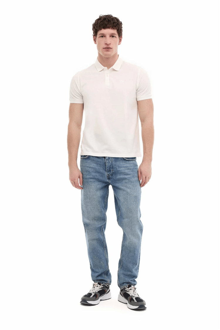 Lumberjack A10206440512010 6M Mb Ct953 Polo T-Sh 6Fx Kırık Beyaz Erkek Kısa Kollu Polo T-Shırt