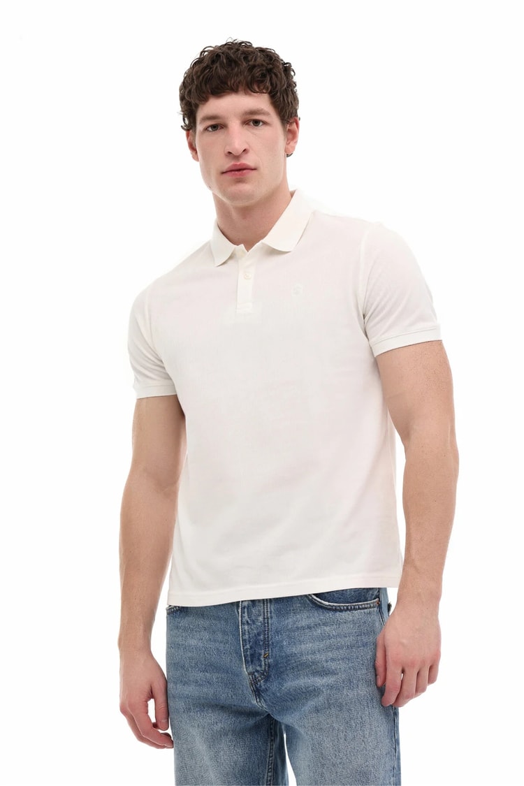 Lumberjack A10206440512010 6M Mb Ct953 Polo T-Sh 6Fx Kırık Beyaz Erkek Kısa Kollu Polo T-Shırt