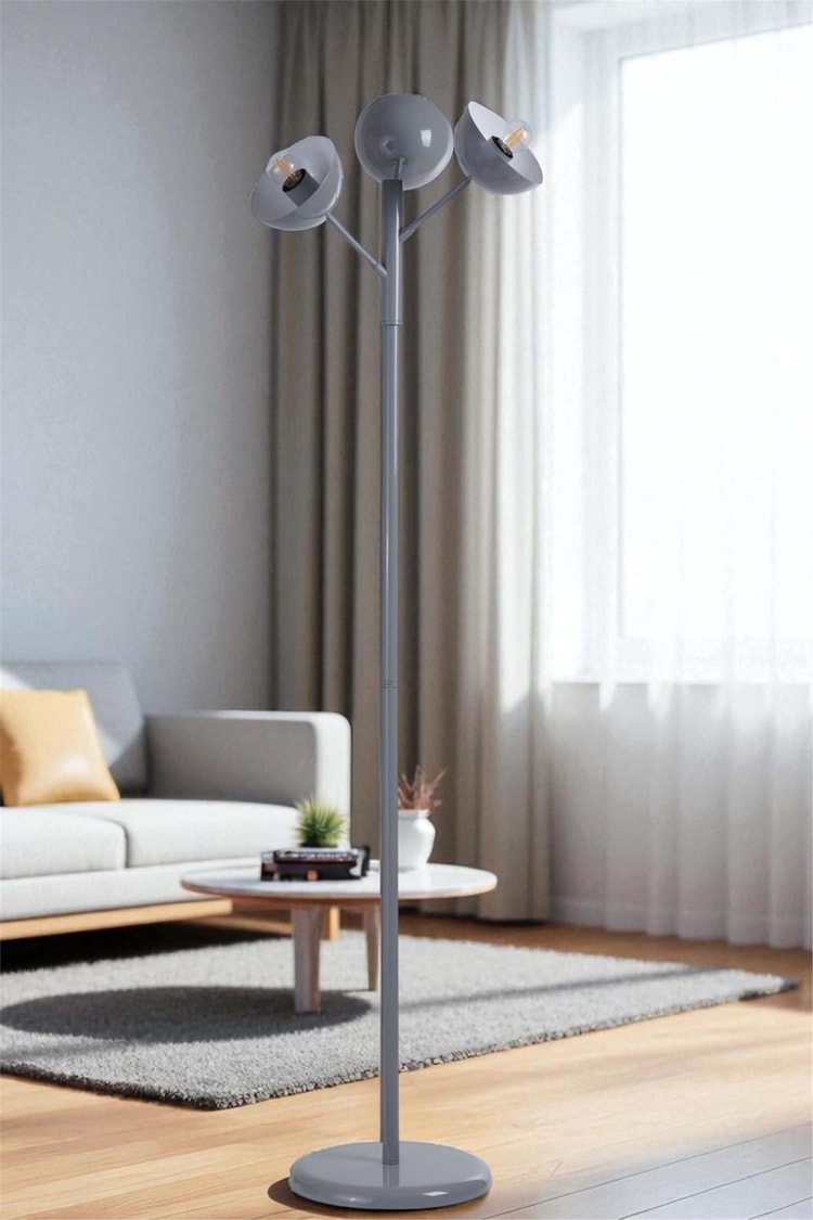 Lumexx Küre 3 Lü Gri Lambader Metal Başlıklı