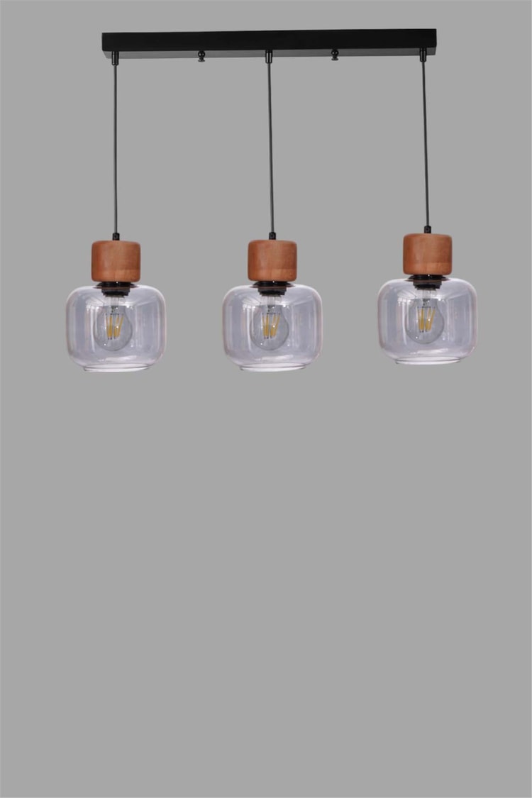 Lumexx Lidya 3 Lü Sıralı Siyah Füme Camlı Sarkıt