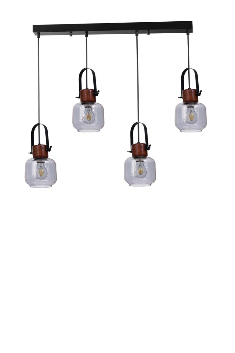Lumexx Masal 4 Lü Sıralı Siyah Füme Camlı Sarkıt