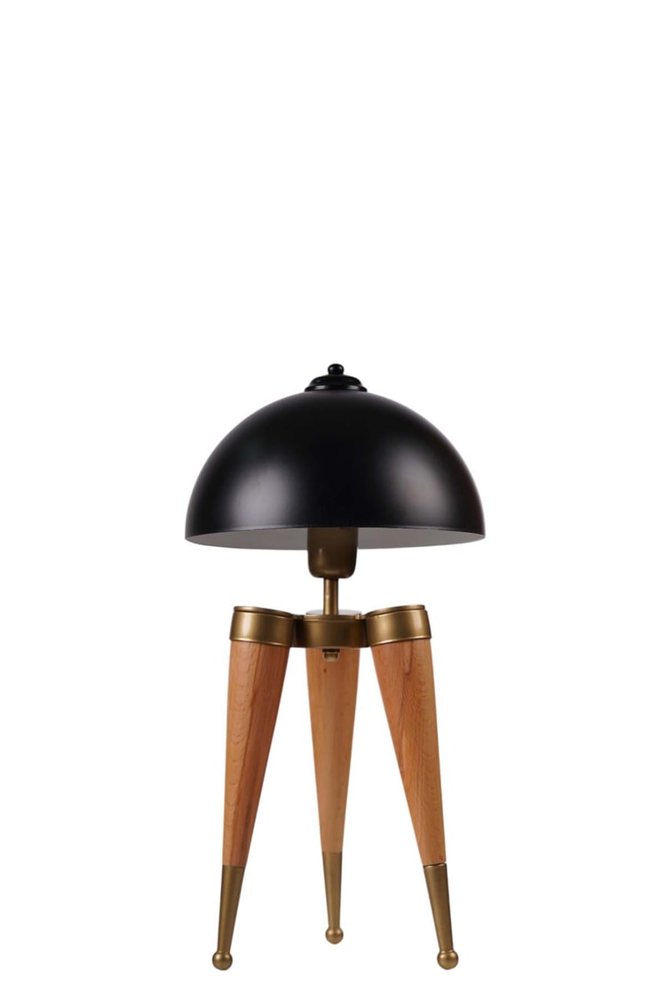 Lumexx Stil Naturel Siyah Retro Başlıklı Masa Lambası