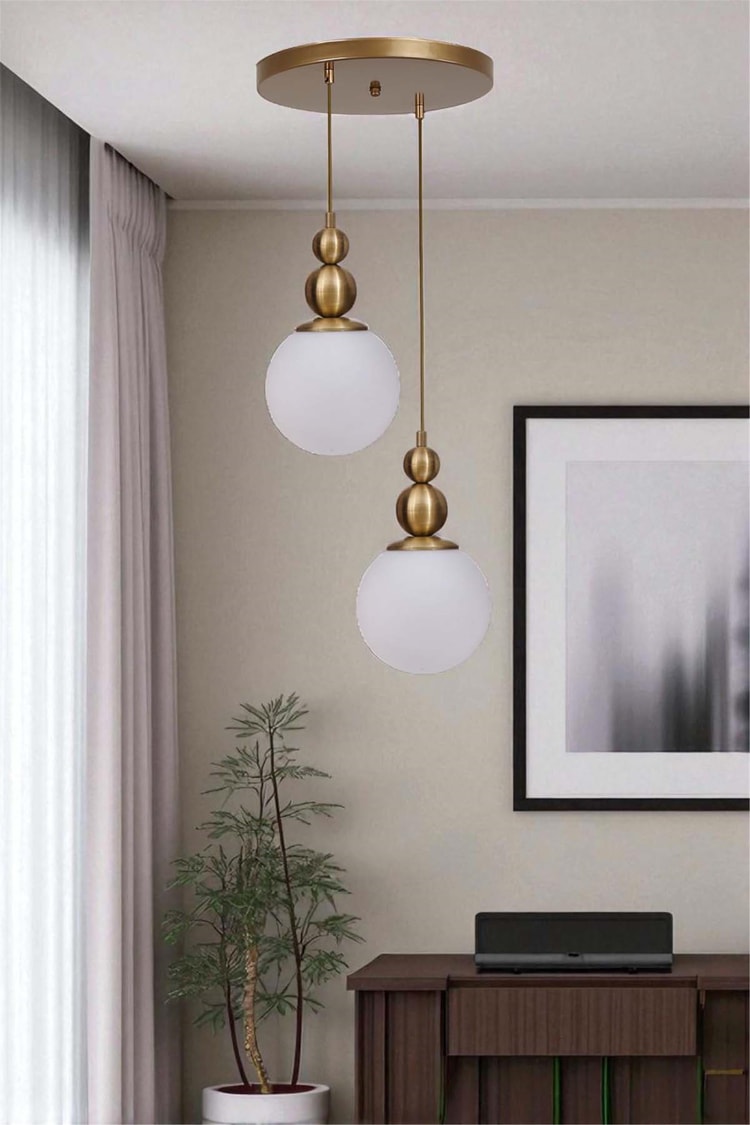 Lumexx Yaren 2 Li Tepsili Eskitme Beyaz Camlı Sarkıt