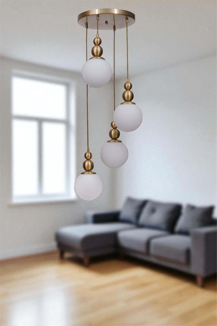 Lumexx Yaren 4 Lü Tepsili Eskitme Beyaz Camlı Sarkıt