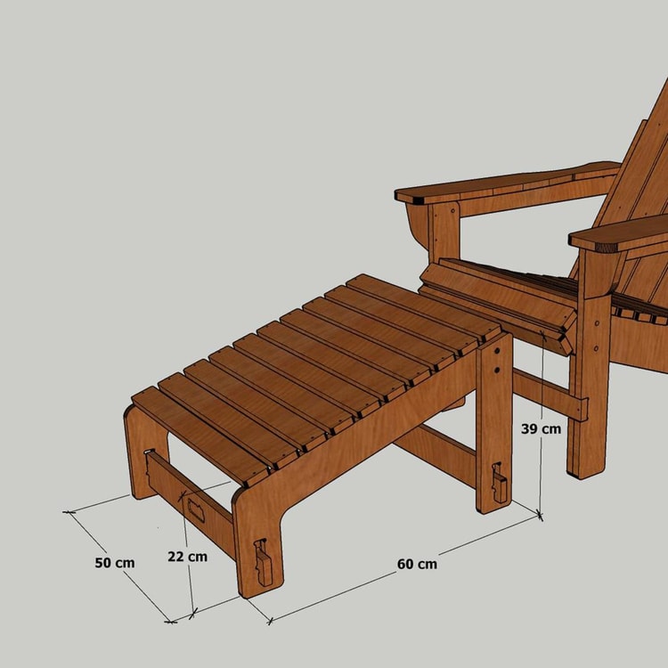 Mandu Adirondack İçin Ayak Uzatma Standı Beyaz Mnd271_2