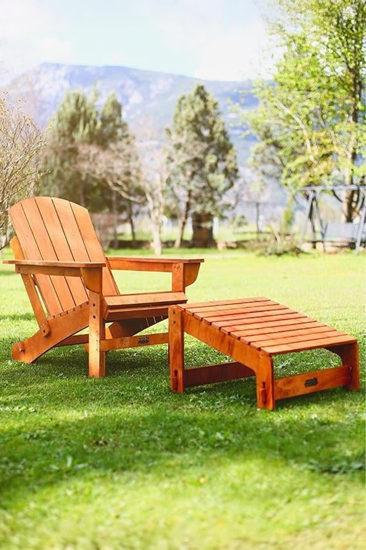 Mandu Adirondack İçin Ayak Uzatma Standı Fındık Rengi Mnd271_3
