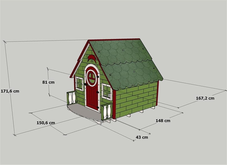 Mandu Ahşap Çocuk Oyun Evi (Playhouse) Hollanda-Mnd221
