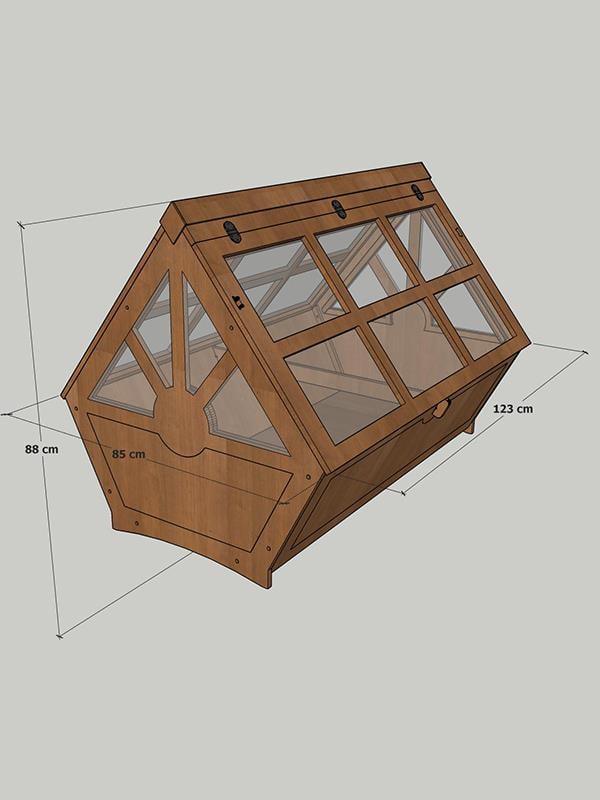 Mandu Ahşap Tribox Sera Saksı (Büyük) Mnd249