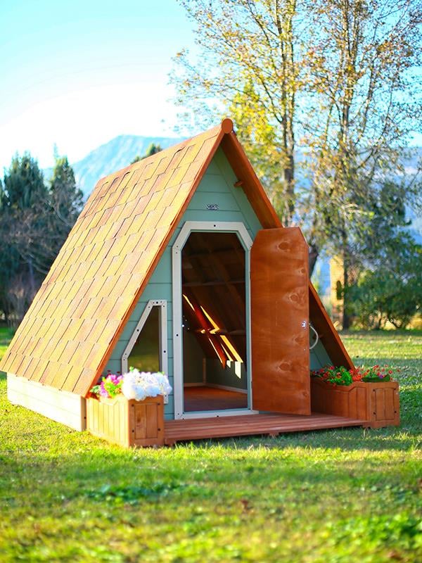 Mandu Ahşap Üçgen Çocuk Oyun Evi ( Aframe Playhouse) Mnd260