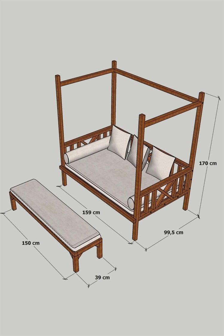 Mandu Exculısıve Ahşap Bahçe Yatağı-Sg03 (Daybed)