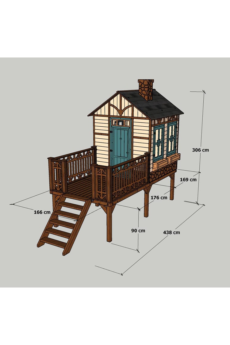 Mandu Yerden Yüksek Ahşap Ağaç Oyun Evi MND290 