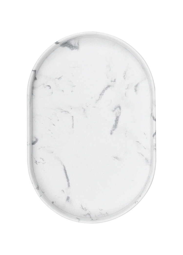 Marble Banyo Tepsisi Beyaz 30x20x3 cm