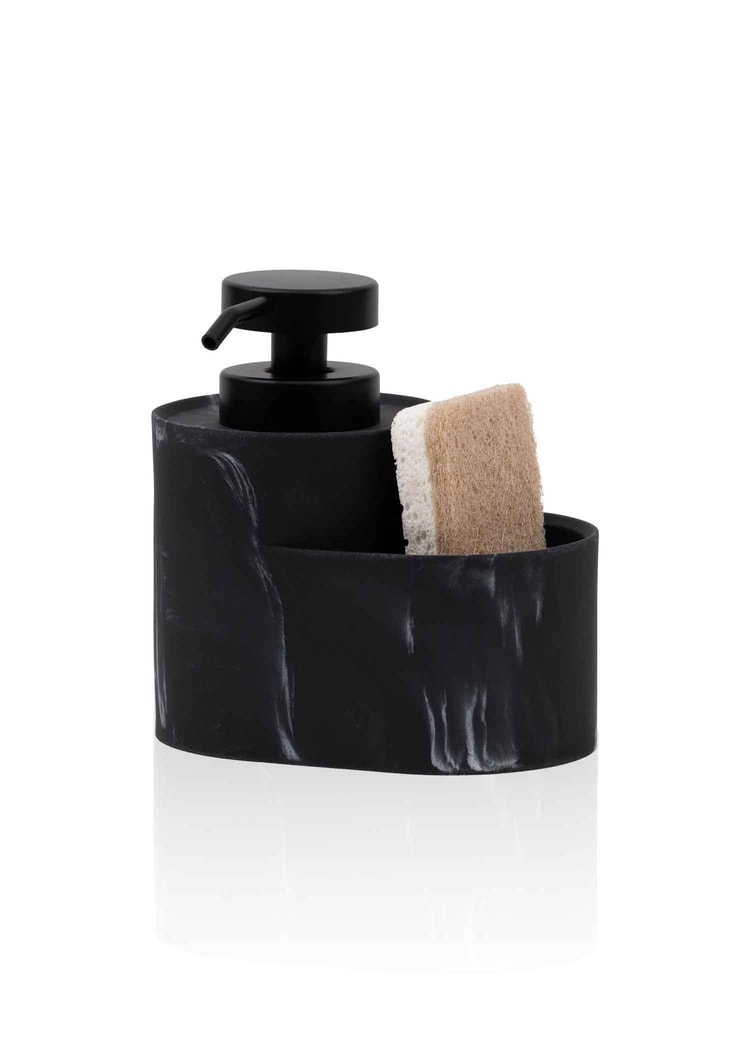 Marble Süngerli Sıvı Sabunluk Siyah 400 ml