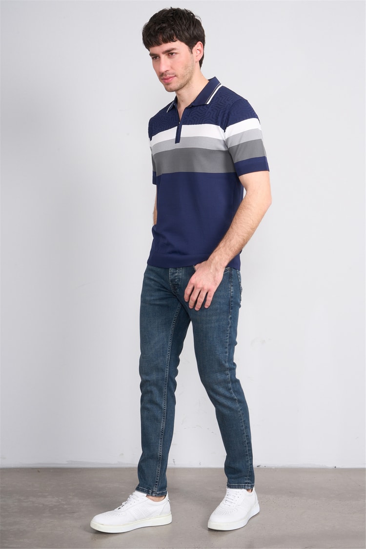 Mareteks 1135-C58-Napolı Blue Hakı Zkb. Erkek Denım Pantolon