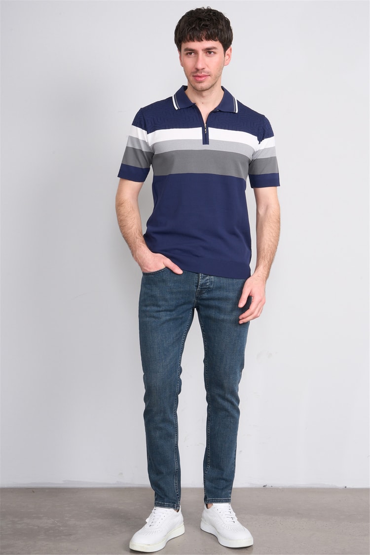 Mareteks 1135-C58-Napolı Blue Hakı Zkb. Erkek Denım Pantolon