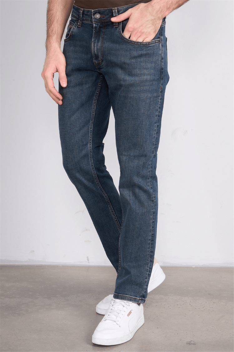 Mareteks 2213-C57-Parma Blue Brown Zkb. Erkek Denım Pantolon